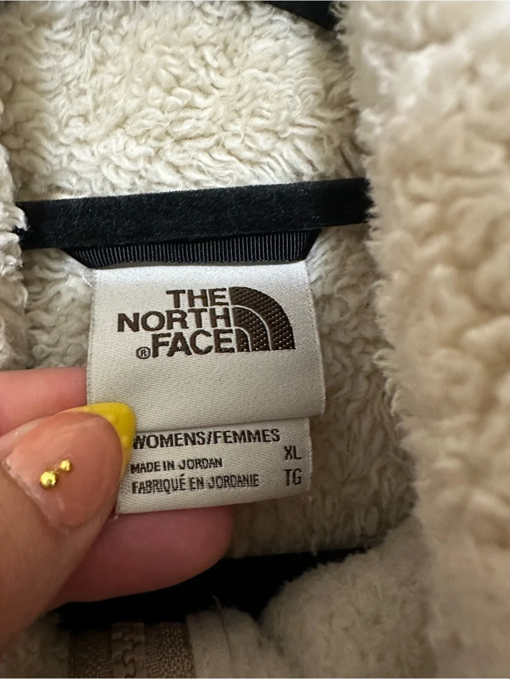 The North Face Furry Fleece Vest Shearling Women XL Beige